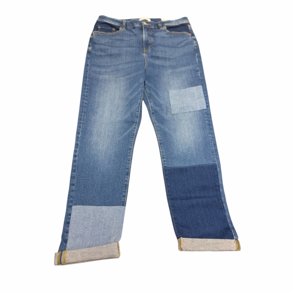 LOFT Boyfriend Patchwork The Girlfriend Jeans Siz… - image 1